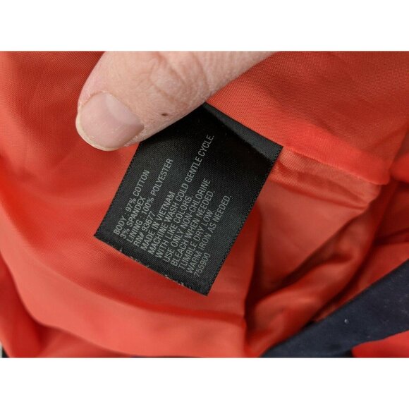 Worthington Stretch Skirt Size 18 Navy Blue Orange Color Block Straight Career - Picture 4 of 5